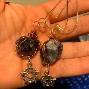 Amethyst crystal wire wrapped earrings
